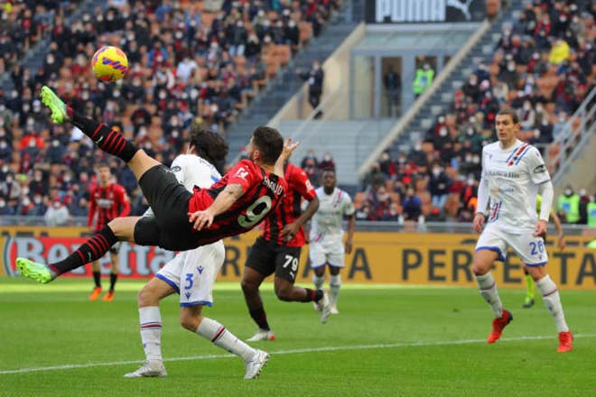 Giroud suýt lập siêu phẩm "ngả bàn đèn"