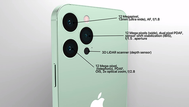 Thiết lập 3 camera sau dự kiến của iPhone 14 Pro.