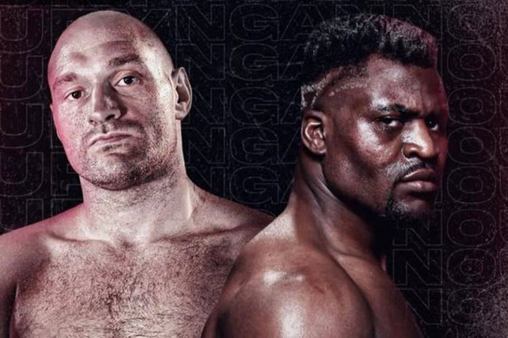 Fury (trái) đối đầu Ngannou (phải) vào năm sau