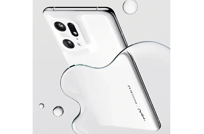 Phiên bản màu trắng của&nbsp;Oppo Find X5 Pro.