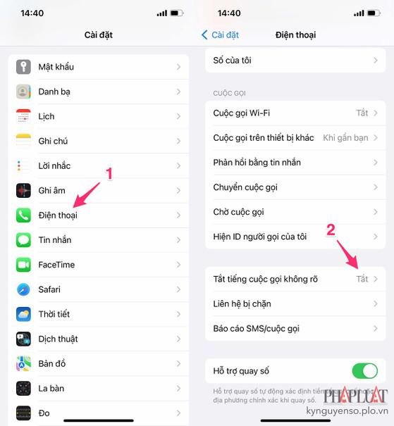 Tắt tiếng các cuộc gọi không xác định trên iPhone. Ảnh: MINH HOÀNG