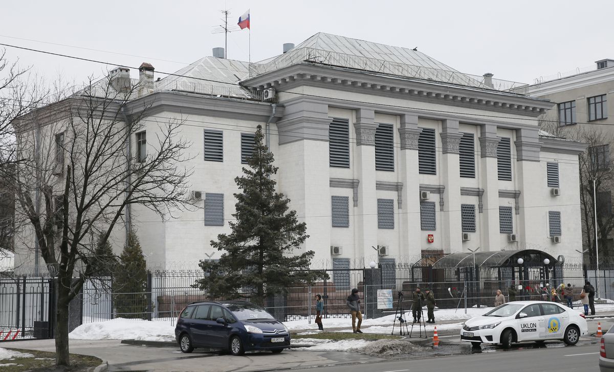 Đại sứ quán Nga ở thủ đô Kiev, Ukraine.