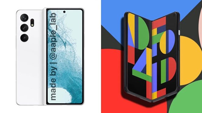 Concept Galaxy Z Fold 4 và Pixel Fold màn hình gập.