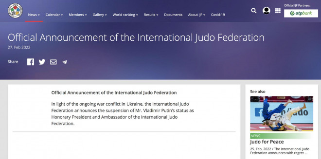 Thông báo chính thức của IJF
