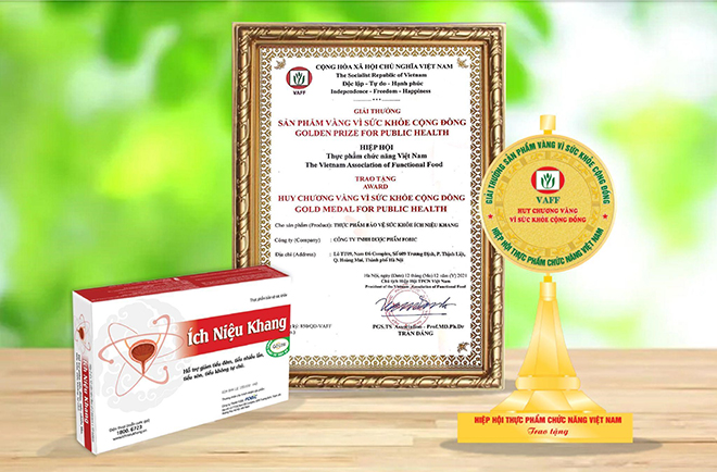 Ích Niệu Khang nhận cúp vàng và bằng khen giải thưởng “Sản phẩm vàng vì sức khỏe cộng đồng”