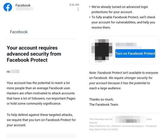 Facebook yêu cầu bật tính năng Protect để không bị khóa tài khoản? - 1