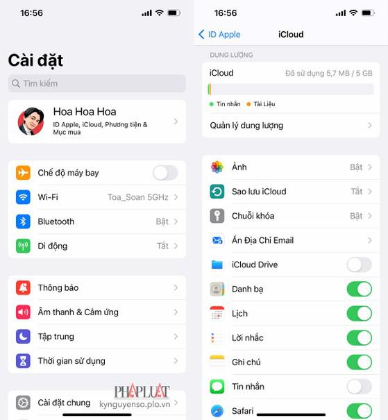 Tắt và bật lại tính năng đồng bộ danh bạ trên iCloud. Ảnh: MINH HOÀNG