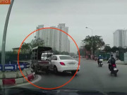 Tin tức trong ngày - Clip: Né tông ô tô mercedes, tài xế xe ba bánh bẻ lái như trong phim