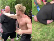 Thể thao - Sững sờ võ sĩ Logan Paul tát 1 phát, hạ knock-out luôn &quot;Vua tát&quot; 157kg