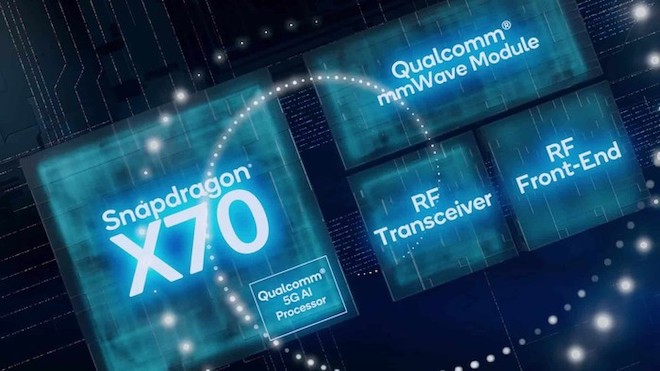 Snapdragon X70 với khả năng hỗ trợ mạng 5G thông minh&nbsp;bằng AI.
