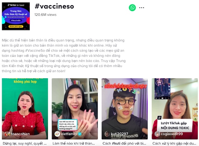 Một số video ngắn tham gia chiến dịch #VaccineSo.