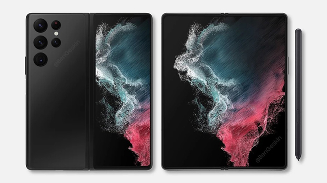 Ảnh render Galaxy Z Fold 4.