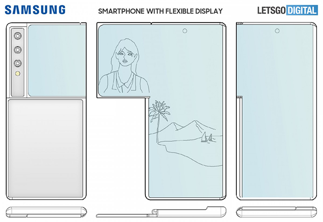 Hình ảnh về bằng sáng chế mới nhất của Samsung.