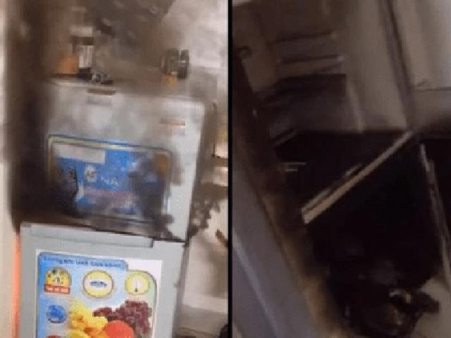 Tủ lạnh bốc khói đen nghi ngút, phản ứng của cô gái gây ức chế cộng đồng mạng