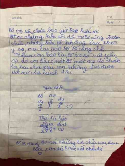 Bị bố mẹ quát mắng, bé gái tiểu học viết tâm thư khiến cộng đồng mạng xót xa - 1