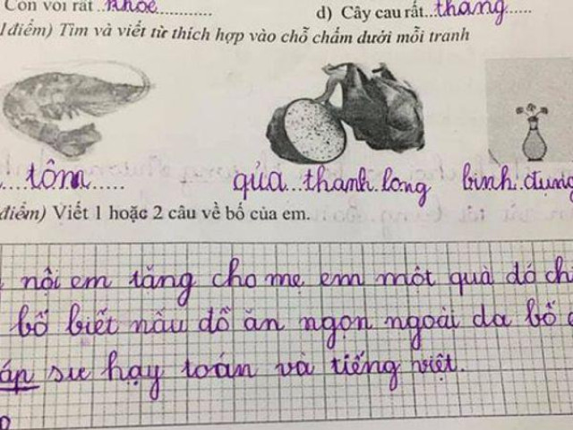 Bé gái tiểu học làm văn tả bố, đọc đến nghề nghiệp có 1-0-2 khiến ai nấy đều ngã ngửa