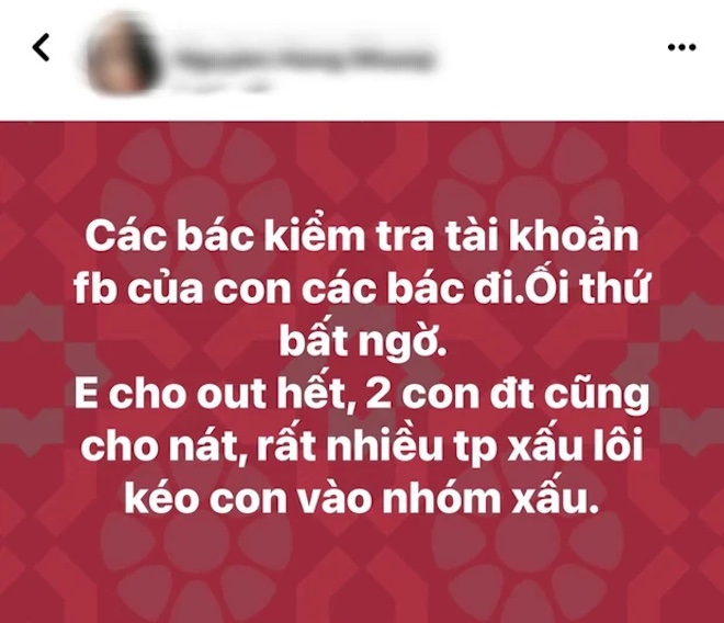 Dòng status của vợ Xuân Bắc.