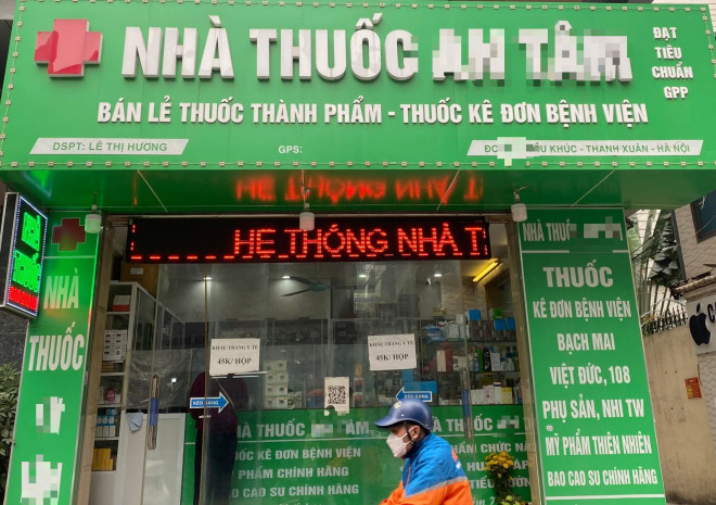 Khảo sát của phóng viên tại nhà thuốc An Tâm tại phố Triều Khúc (Thanh Xuân). Ảnh: Mỹ Duyên