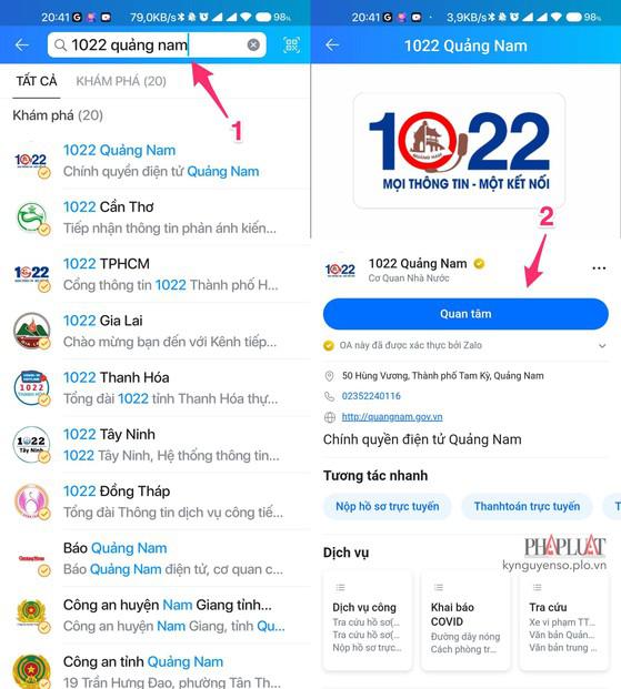 Quan tâm trang Zalo 1022 của tỉnh thành bạn đang sinh sống. Ảnh: MINH HOÀNG