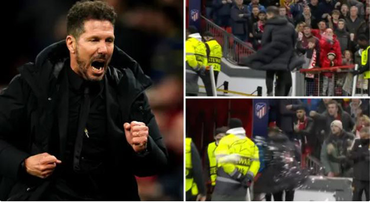 HLV Diego&nbsp;Simeone nhận "mưa chai lọ" từ phía các fan MU trút giận vào mình