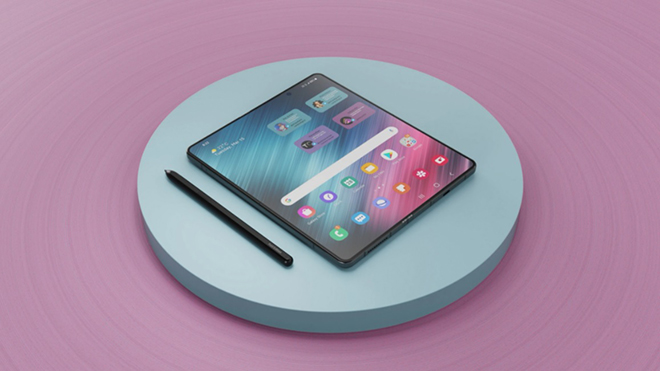 Concept&nbsp;smartphone màn hình gập có 2 bản lề.