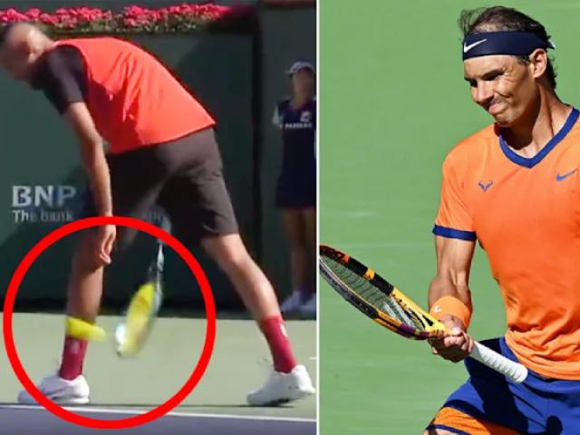 Kyrgios láo nháo giao bóng qua 2 chân, bị Nadal cho bài học nhớ đời