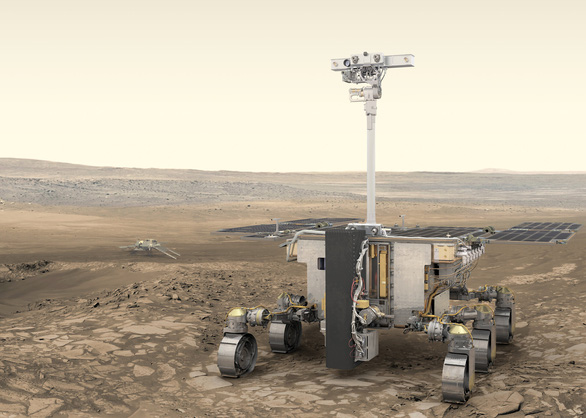 Xe tự hành có thể xoay 360 độ ExoMars trong sứ mệnh khám phá Sao Hỏa.