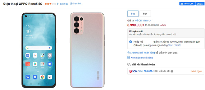 Oppo Reno5 5G.