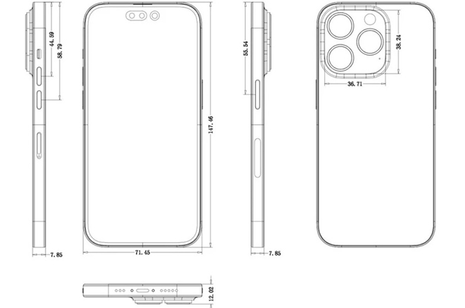 Sơ đồ thiết kế của&nbsp;iPhone 14 Pro?