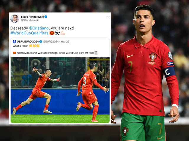 Ronaldo bị Tổng thống Bắc Macedonia cảnh báo trước trận tranh vé vớt World Cup