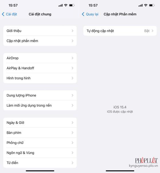 Cập nhật iOS lên phiên bản mới nhất. Ảnh: MINH HOÀNG