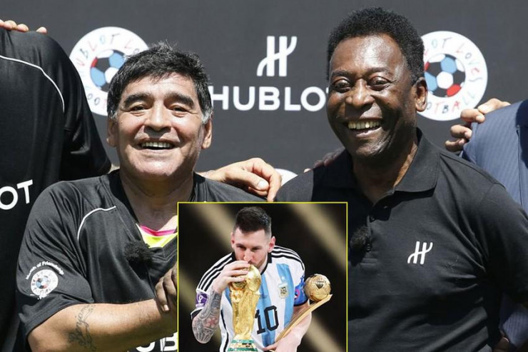 Maradona, Pele và Messi đều là những huyền thoại trong trái tim các cổ động viên bóng đá toàn thế giới. Ảnh: GETTY IMAGE