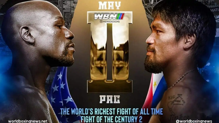 Mayweather (trái) đang được đồn đoán sẽ tái đấu Pacquiao (phải)