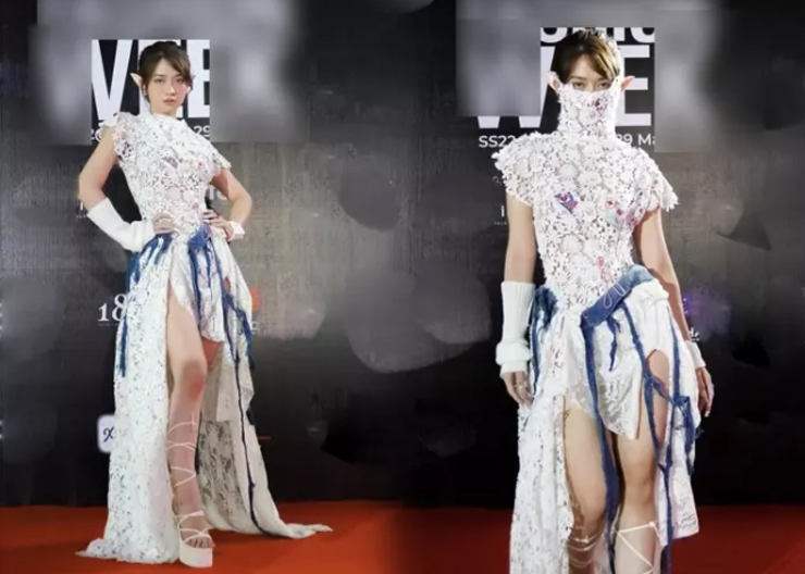 Lê Bống khiến nhiều người khó hiểu với trang phục dự Vietnam International Fashion Week 2022.
