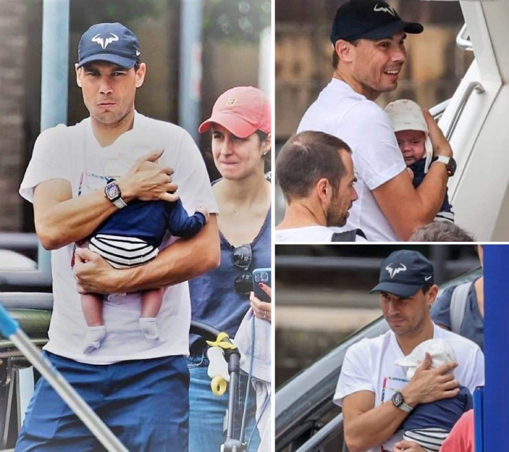 Nadal đưa con trai đi dạo phố ở Australia