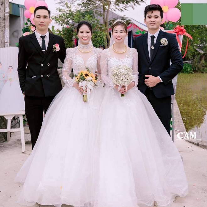 Anh em ruột ở Nghệ An rước được 2 cô gái xinh như hoa làm vợ trong một ngày - hình ảnh 1