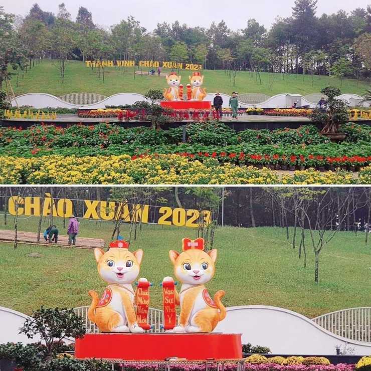 Linh vật mèo cute ở thành phố Vinh, Nghệ An.
