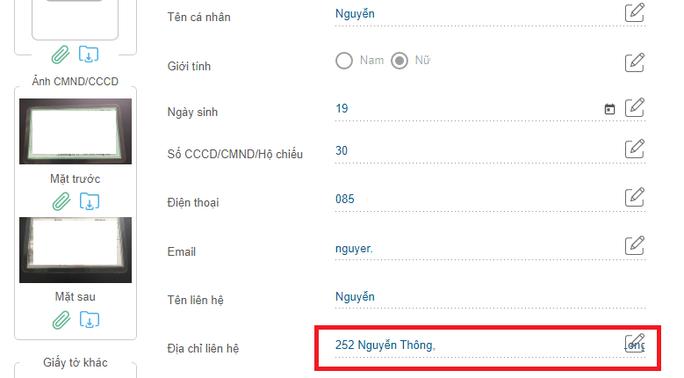 Cách điều chỉnh thông tin cá nhân trên VssID - 11