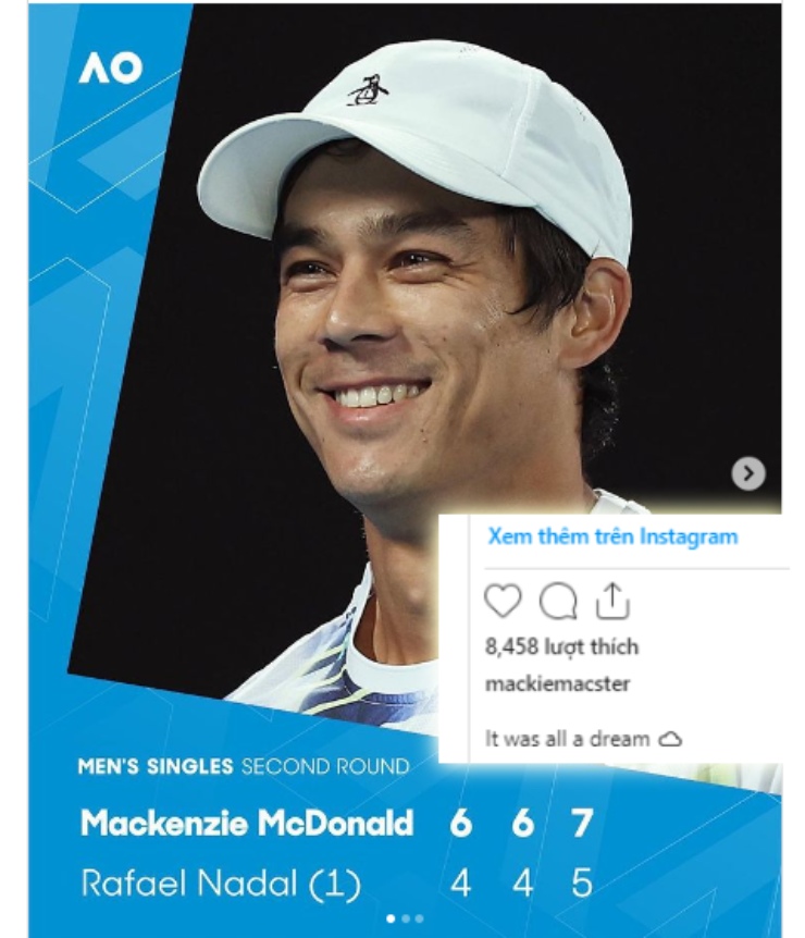 Mackenzie McDonald phấn khích sau trận thắng Nadal