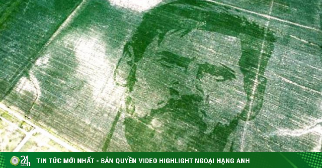 Hình ảnh khuôn mặt Messi được nhìn thấy từ vũ trụ trên cánh đồng ngô ở ...