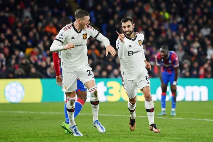 Bàn mở tỷ số của Bruno Fernandes không đủ giúp MU thắng Crystal Palace ở London