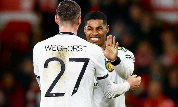 Ten Hag khen ngợi Rashford và Weghorst