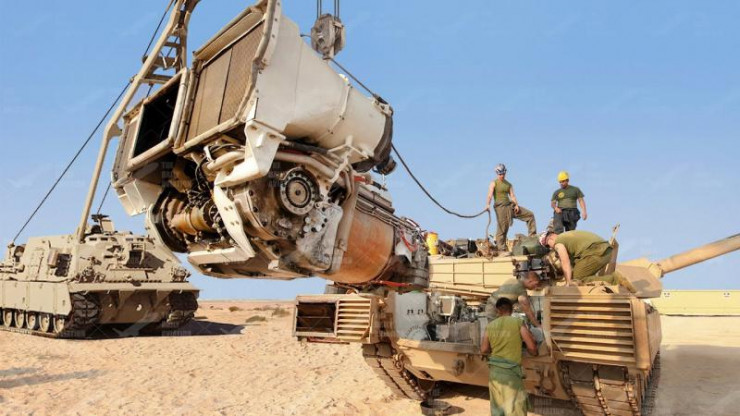 Khối động cơ tuabin khí trên M1 Abrams giúp xe đạt vận tốc cao, nhưng tỏa nhiều nhiệt và sử dụng nhiên liệu phức tạp. Ảnh: GettyImages