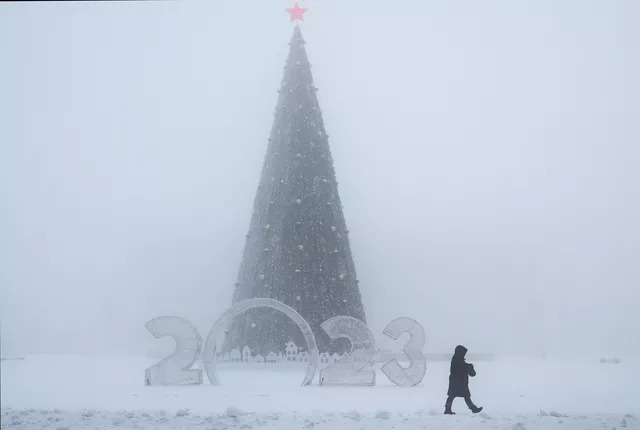 Một buổi sáng tháng 1/2023 ở Yakutsk (ảnh: RIA Novosti)