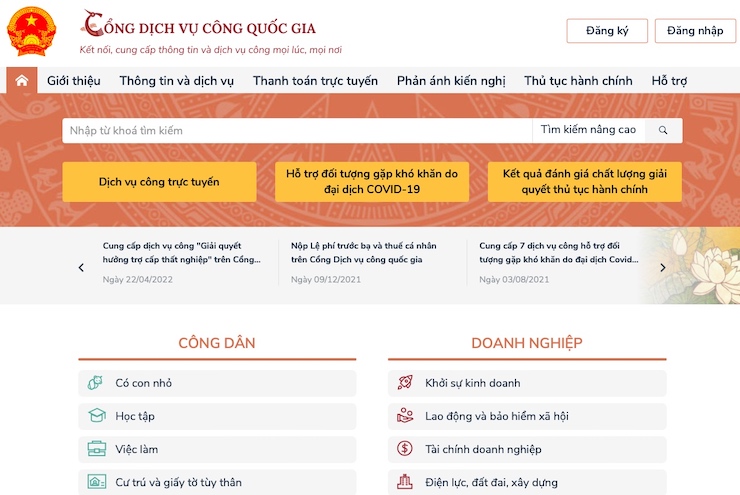 Công dân đăng ký cư trú qua Cổng dịch vụ công trực tuyến được giảm 50% lệ phí