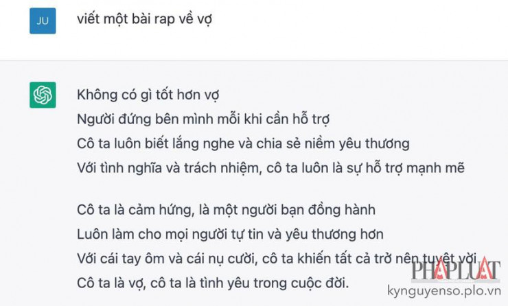 ChatGPT có thể viết nhạc, viết rap… theo chủ đề bất kỳ. Ảnh: MINH HOÀNG