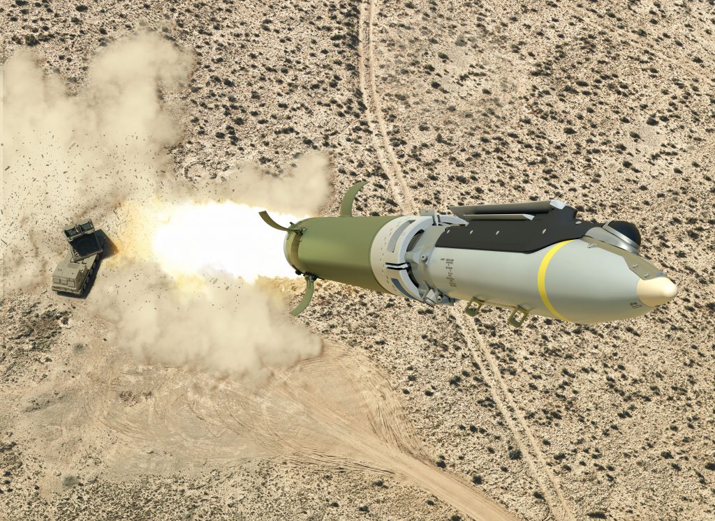 Đạn rocket&nbsp;GLSDB bắn từ hệ thống pháo phản lực (ảnh: NI)