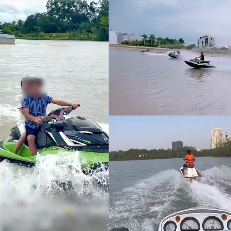 Nhiều tài khoản mạng xã hội chia sẻ các clip lái môtô nước tốc độ cao trên sông Sài Gòn