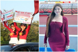 Bạn gái Lâm Tây và dàn hot girl gây ”náo loạn” đường phố trong trận ĐT Việt Nam hòa ĐT Thái Lan