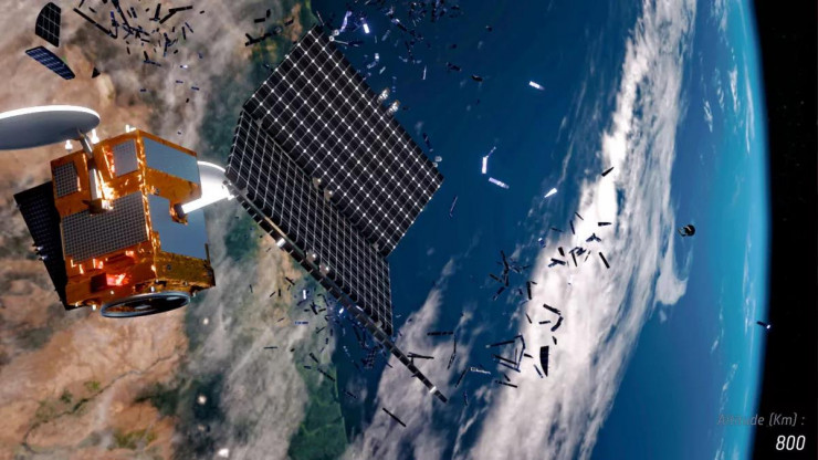 Một vệ tinh vỡ nát trên quỹ đạo - Ảnh đồ họa từ ESA